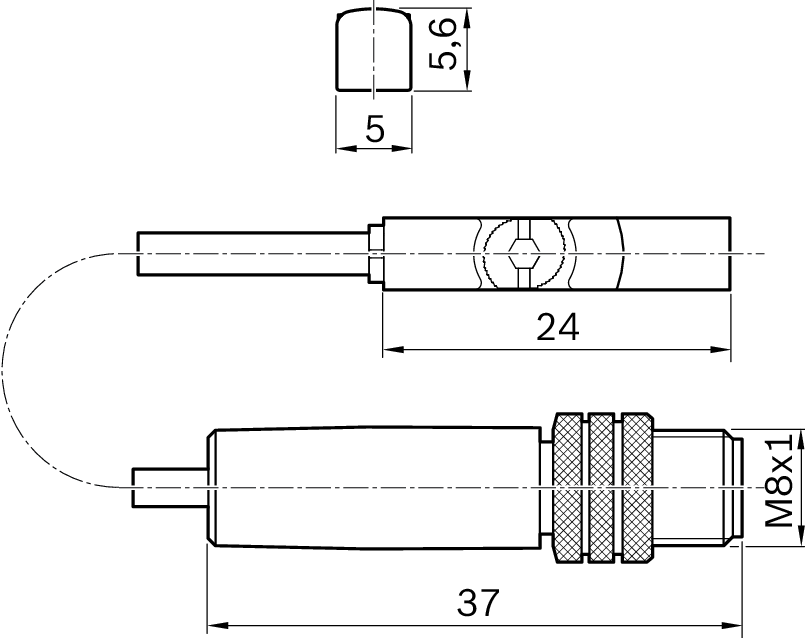 Датчик магнитного поля Bosch Rexroth T-SLOT NPN-NC 0.5M M8 [R913037443]