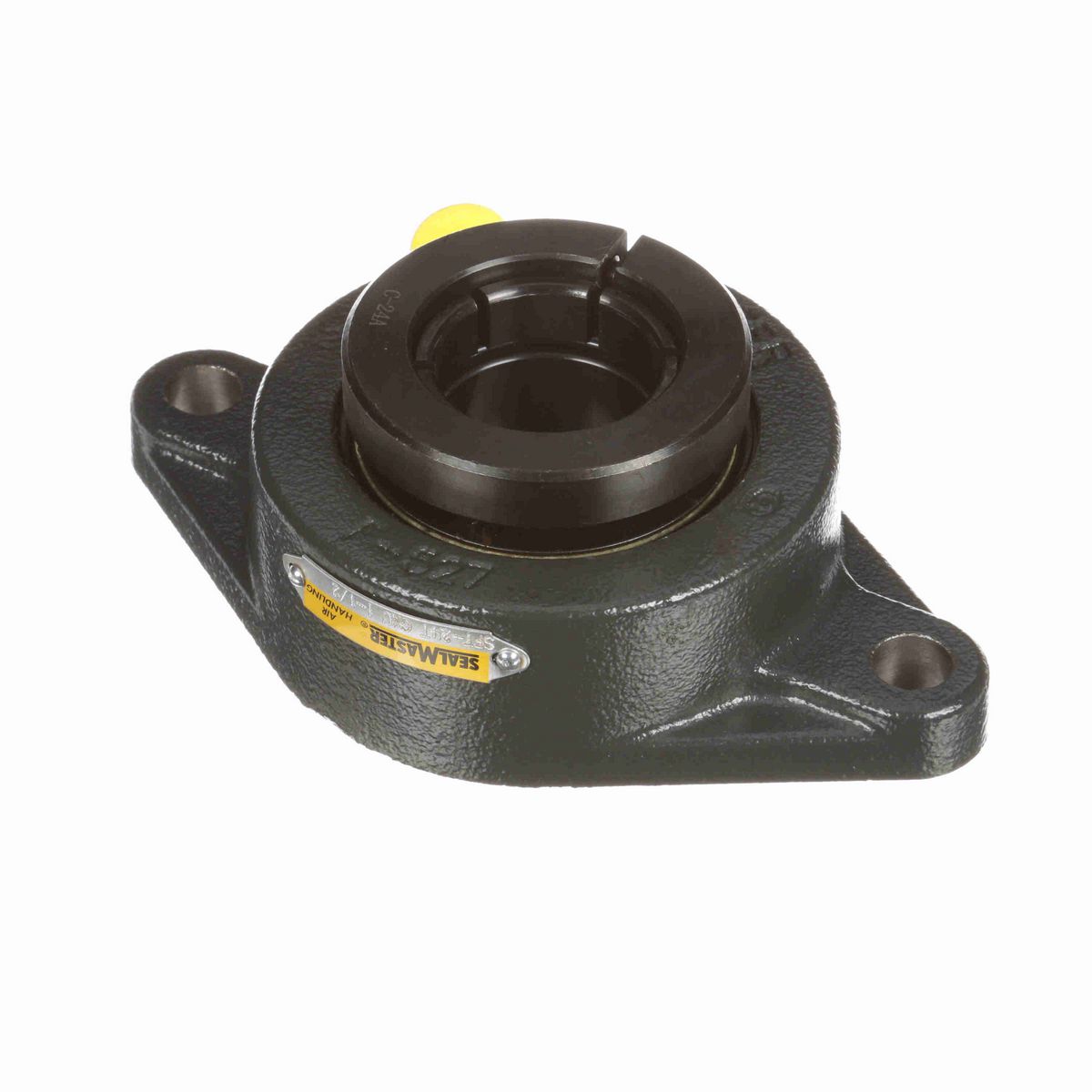 Sealmaster Mounted Cast Iron Two Bolt Flange Ball Bearing - 52100 Bearing Steel, Black Oxided - Concentric Lock - Air Handling Housing Fit, Noise Tested - SFT-24T CXU