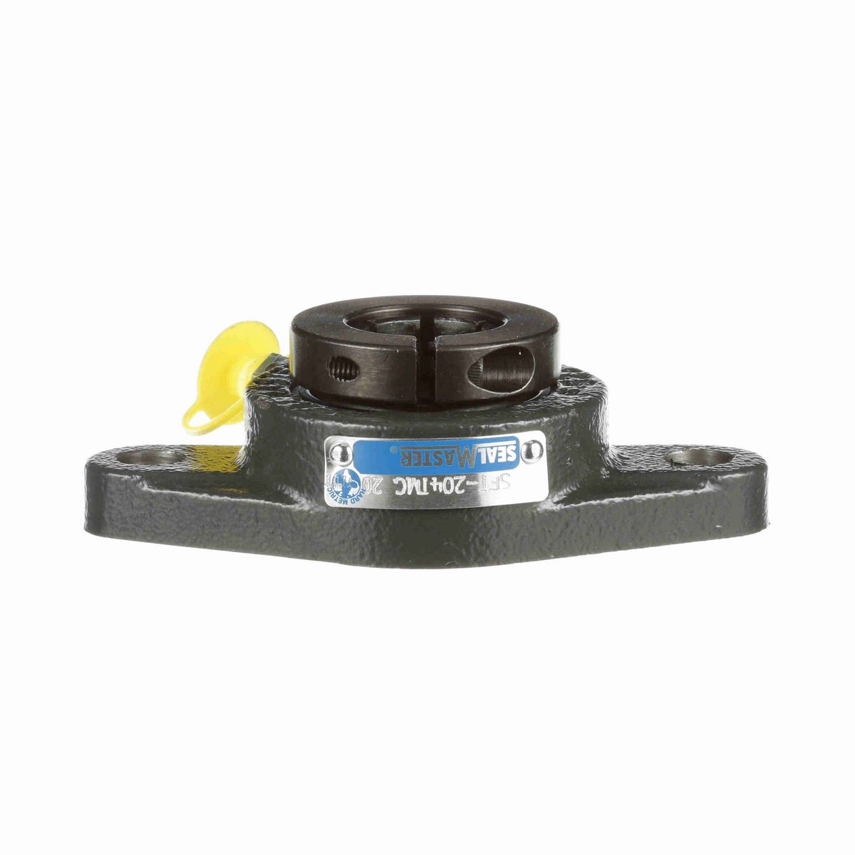 Sealmaster Mounted Cast Iron Two Bolt Flange Ball Bearing - 52100 Bearing Steel, Black Oxided - Concentric Lock - SFT-204TMC