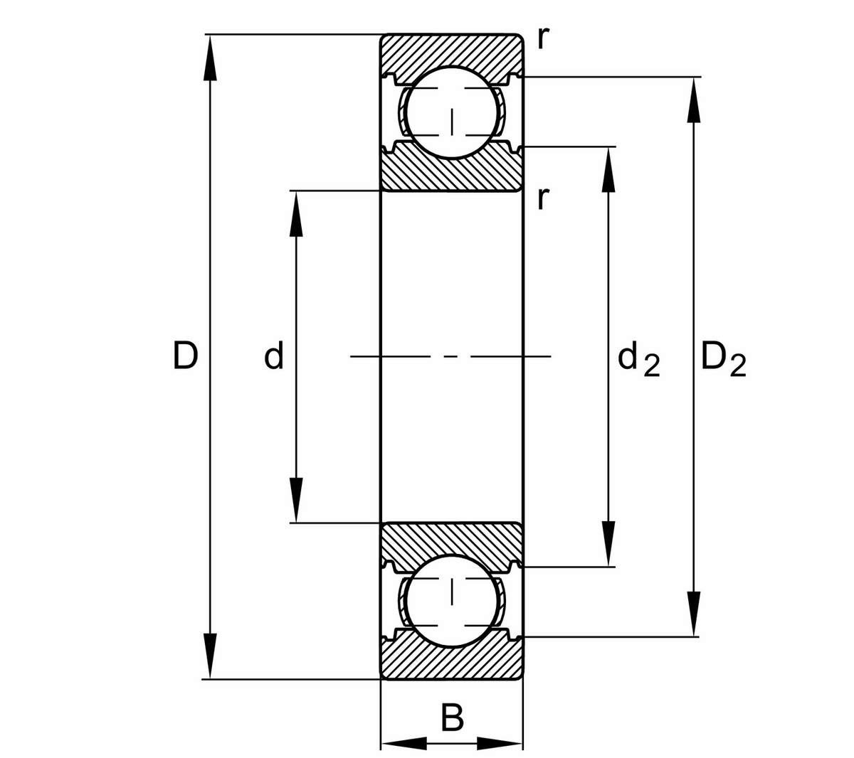 Радиальный шарикоподшипник FAG 6411-C-C3
