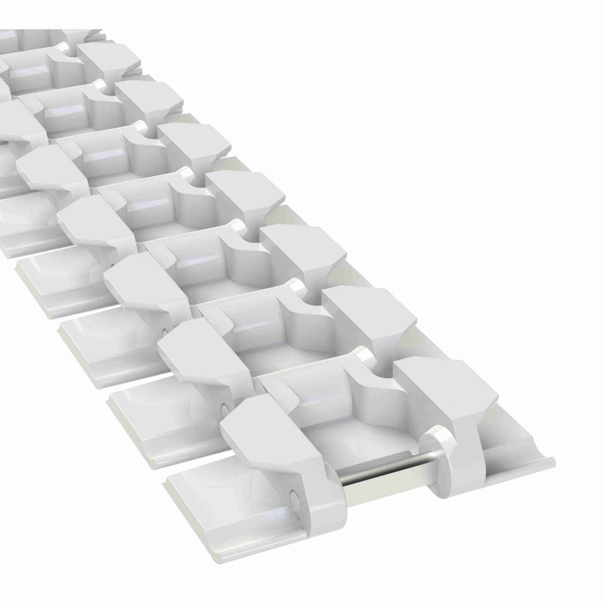 Rexnord 879TAB Side-flexing Solid Top, Material: Silver Platinum Series, Width: 3.25in, Pitch: 1.5in - 81430461