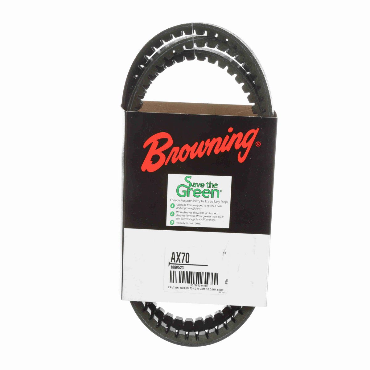 Browning EPDM Notched Belt 98% Efficient - AX70