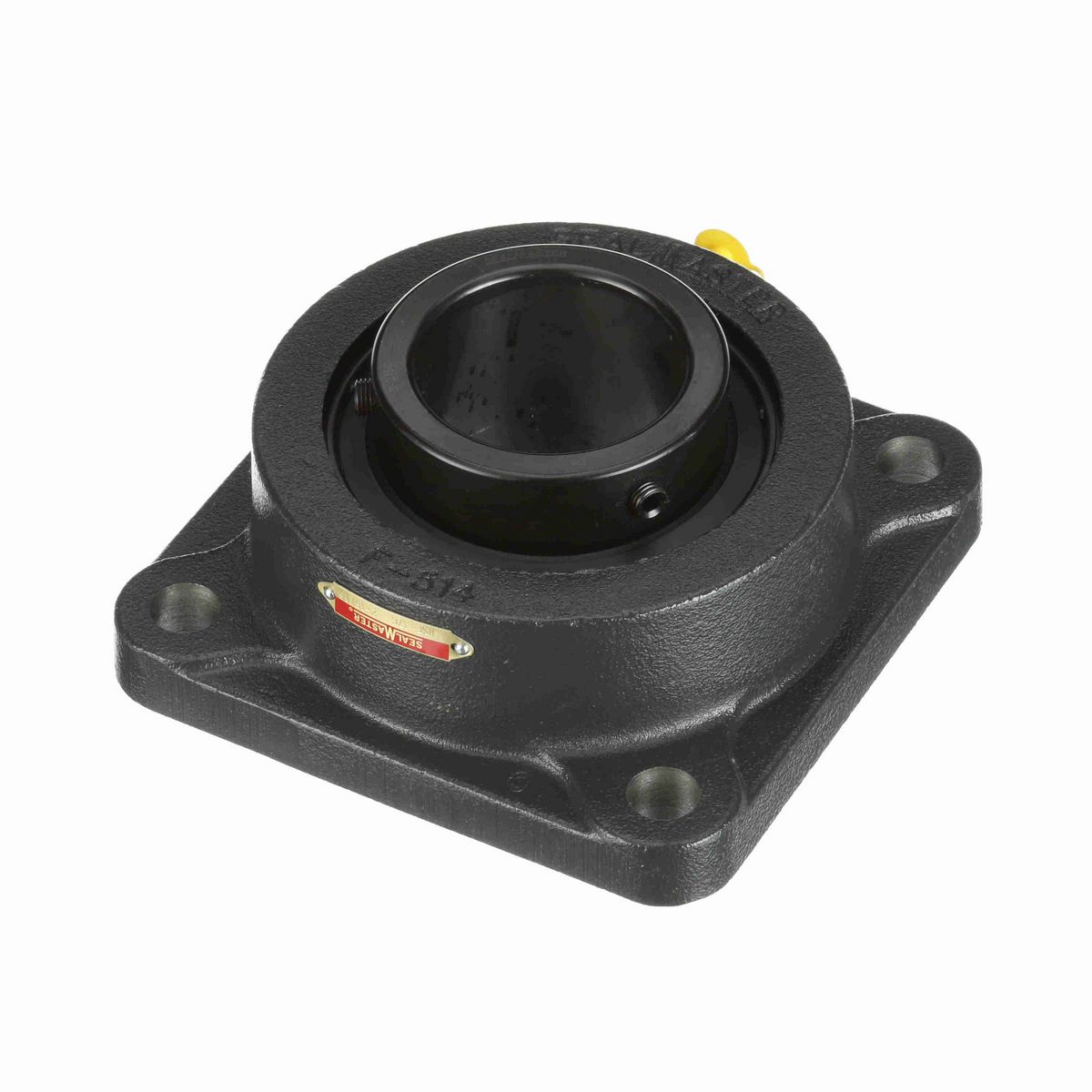 Sealmaster Mounted Cast Iron Four Bolt Flange Ball Bearing - 52100 Bearing Steel, Black Oxided - Setscrew Lock - MSF-47C
