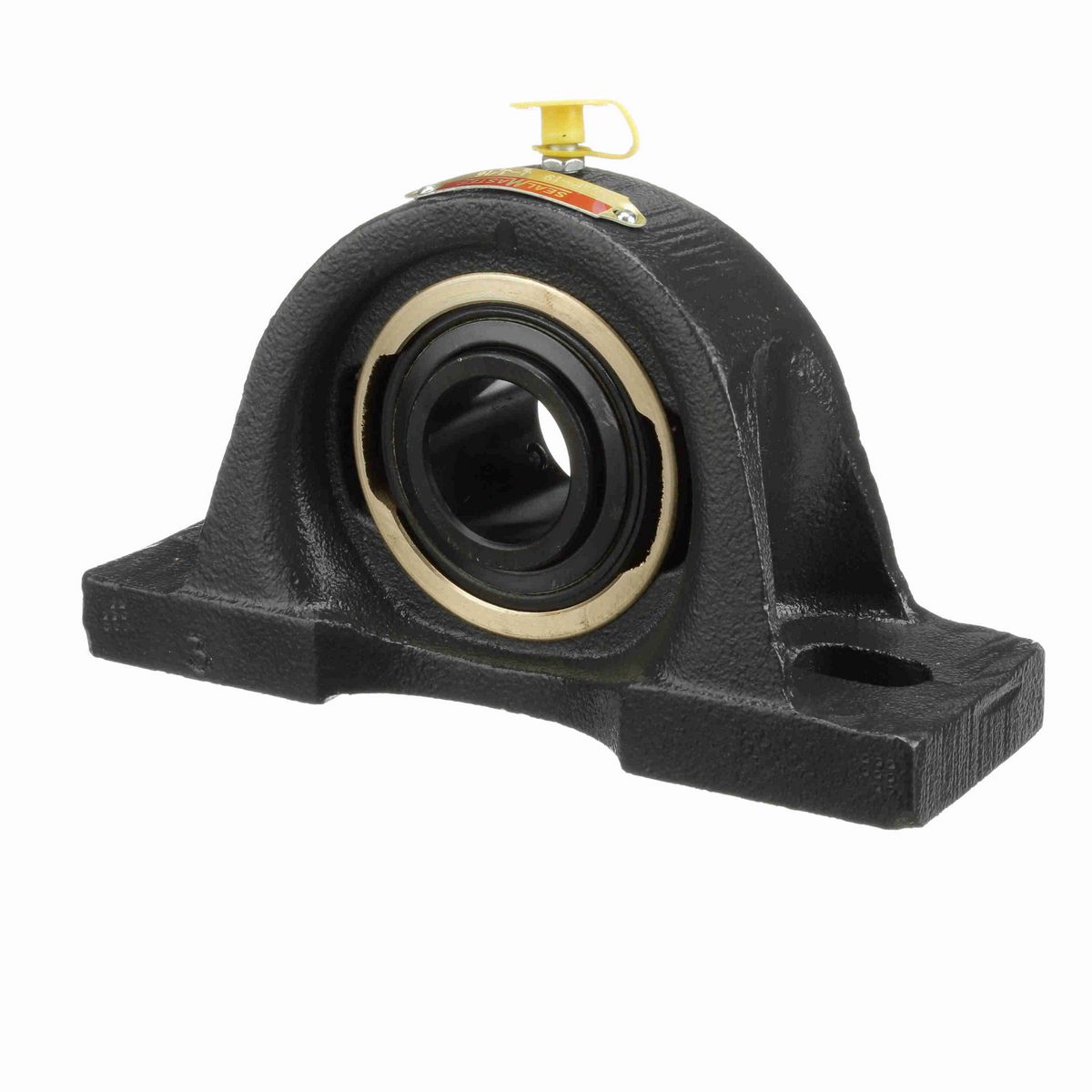 Sealmaster Mounted Cast Iron Two Bolt Pillow Block Ball Bearing - 52100 Bearing Steel, Black Oxided - Setscrew Lock - EMP-19