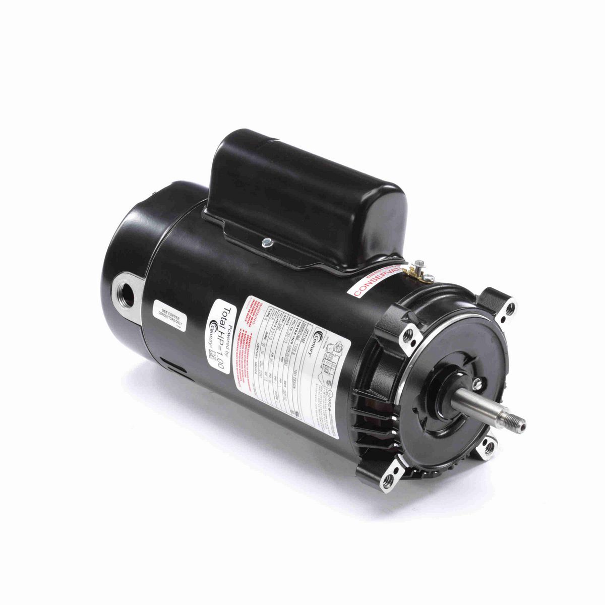 Century Pool Pump Motor, 1 HP, 1 Ph, 60 Hz, 230/115 V, 3600 RPM, 56J Frame, ODP - UCT1102
