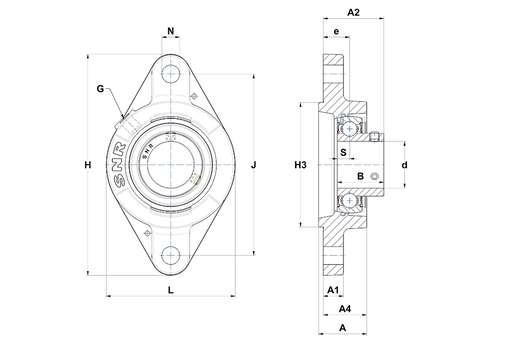 Фланцевый подшипниковый узел SNR USFLZ205-15T20