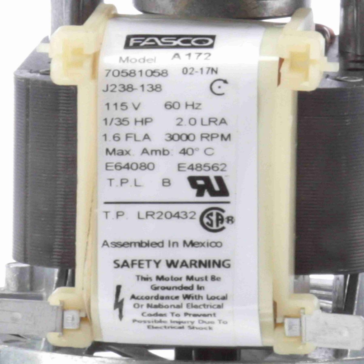 FASCO Round Outlet Shaded Pole OEM Replacement Draft Inducer Blower, 115 Volts, Flange: No - A172