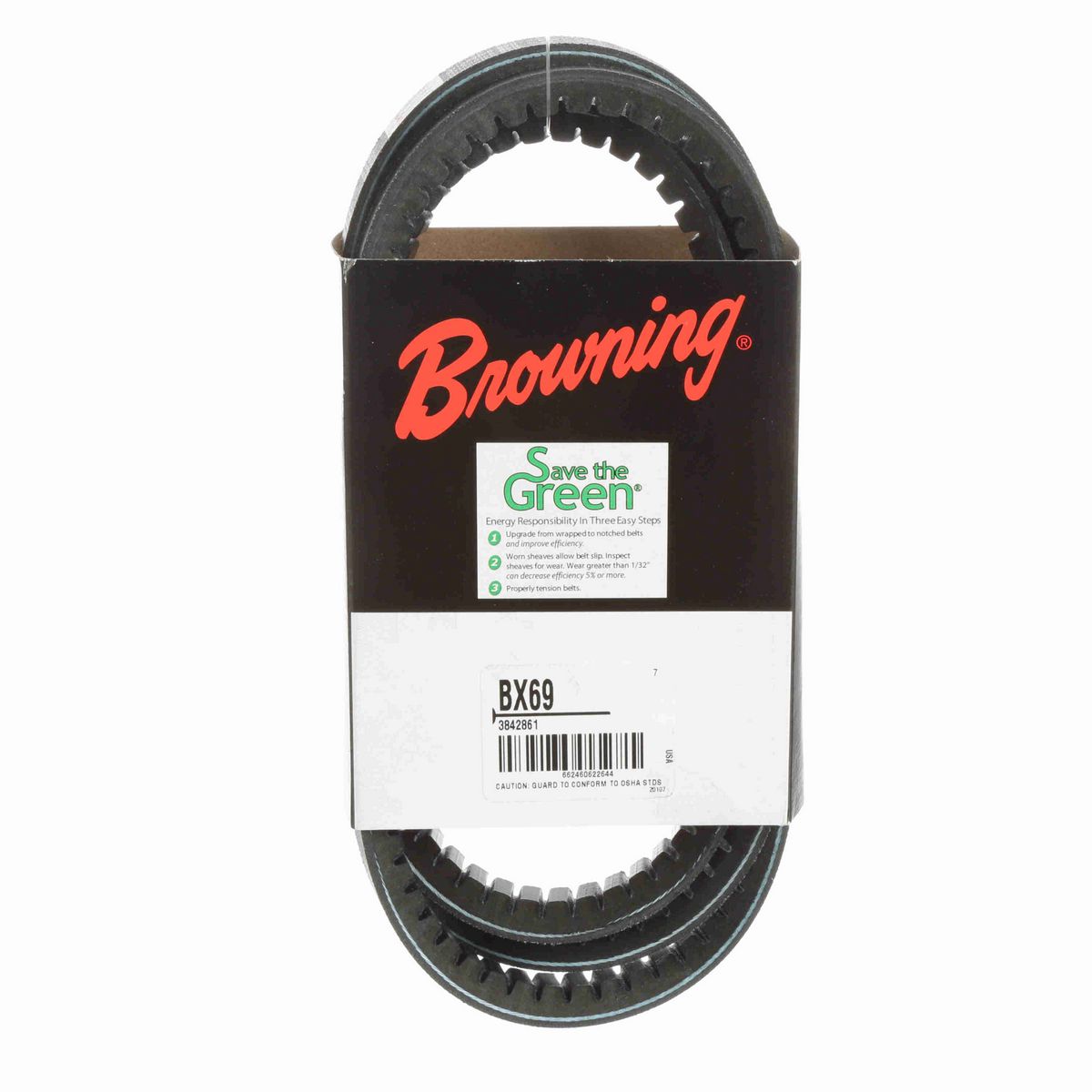 Browning EPDM Notched Belt 98% Efficient - BX69