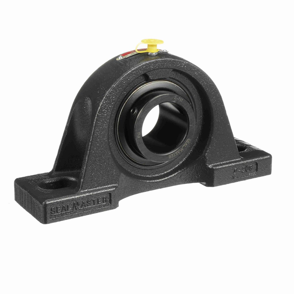 Sealmaster Mounted Cast Iron Two Bolt Pillow Block Ball Bearing - 52100 Bearing Steel, Black Oxided - Setscrew Lock - SP-27