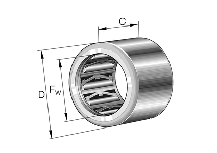 Обгонная муфта со штампованным наружным кольцом INA HF0812-KF