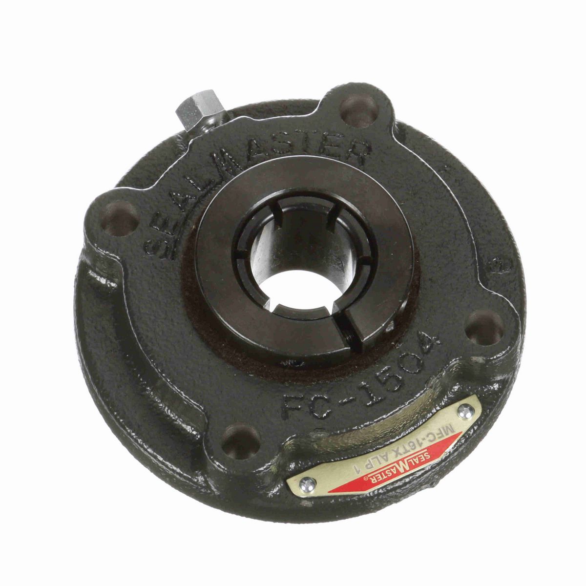 Sealmaster Mounted Cast Iron Flange Cartridge Ball Bearing - 52100 Bearing Steel, Black Oxided - Concentric Lock - Low Drag - MFC-16TX ALP