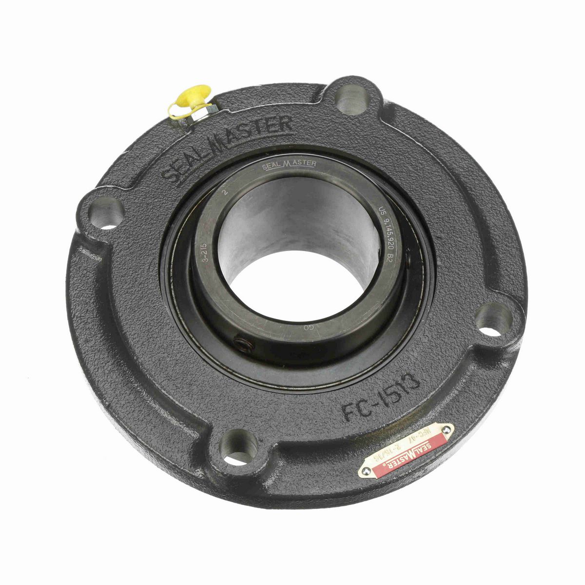 Sealmaster Mounted Cast Iron Flange Cartridge Ball Bearing - 52100 Bearing Steel, Black Oxided - Setscrew Lock - MFC-47