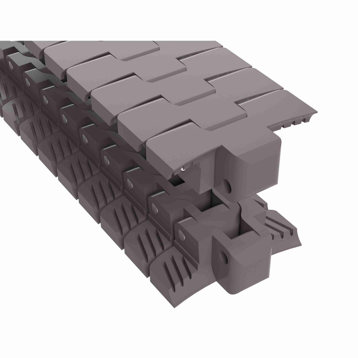 Rexnord 1050 FTLPC Side-flexing Solid Top, Material: Brown High Performance, Width: 84mm, Pitch: 1in - 81429722