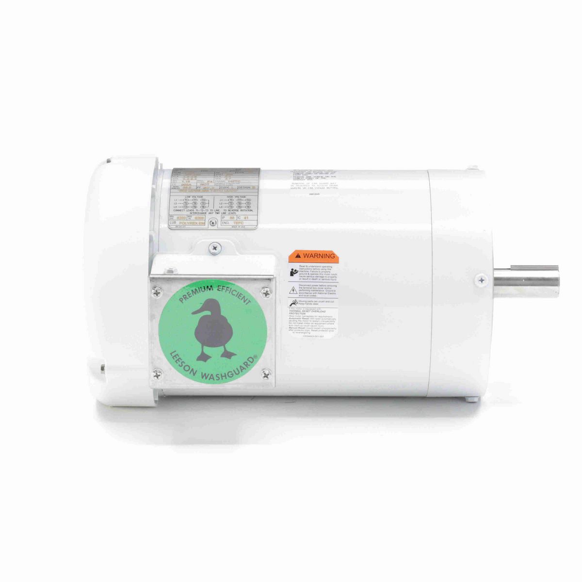 LEESON White Duck™ General Purpose Motor, 1.50 HP, 3 Ph, 60 Hz, 230/460 V, 1800 RPM, 145TC Frame, TEFC - 122180.00
