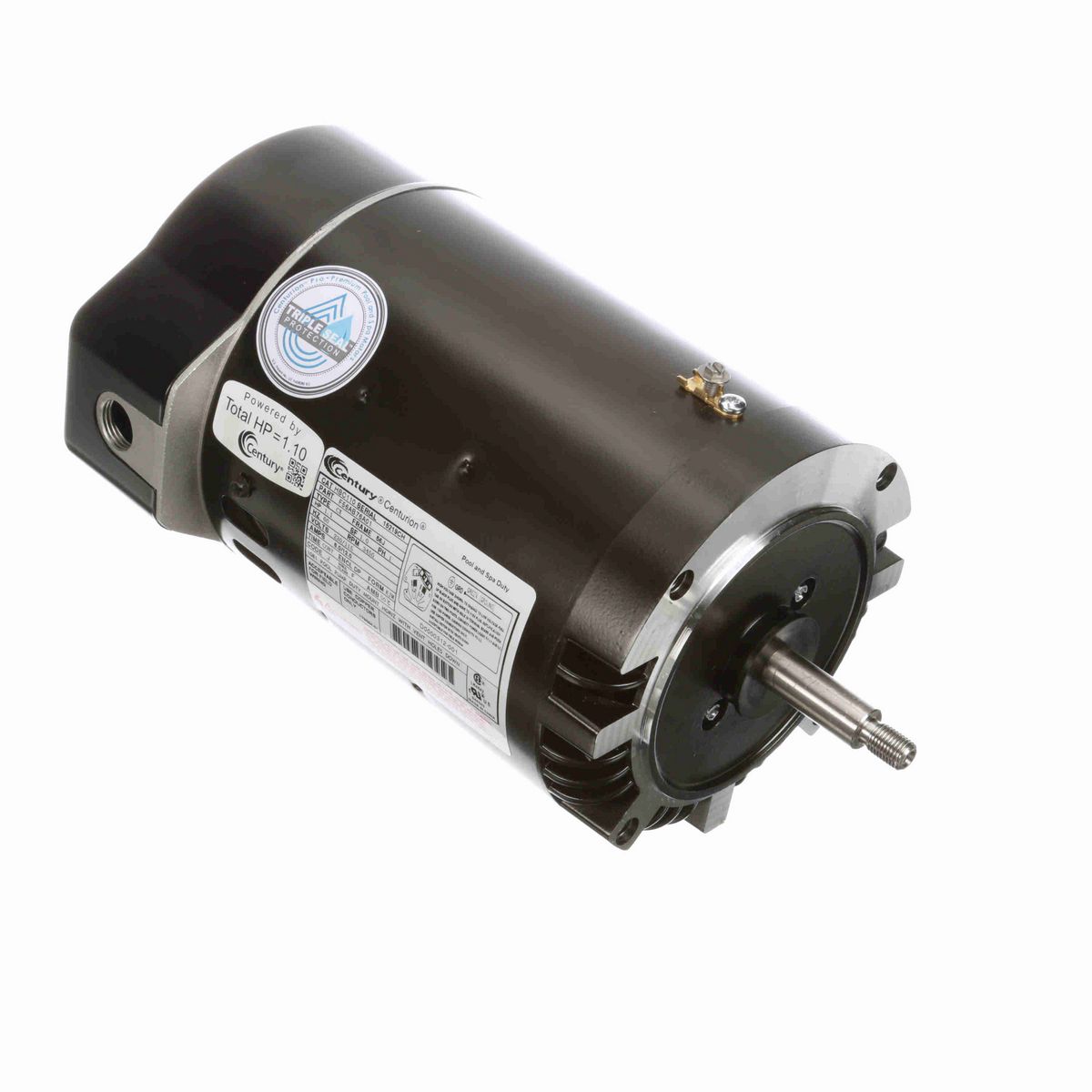 Century Pool Pump Motor, 1.1 HP, 1 Ph, 60 Hz, 230/115 V, 3600 RPM, S56J Frame, DP - HBC110
