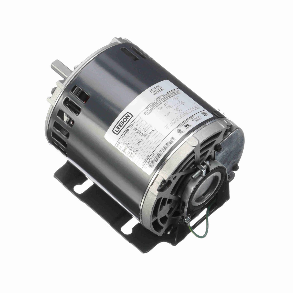 LEESON Fan and Blower Motor, 0.25 HP, 1 Ph, 60 Hz, 115 V, 1800 RPM, 48Y Frame, OPEN - 4701