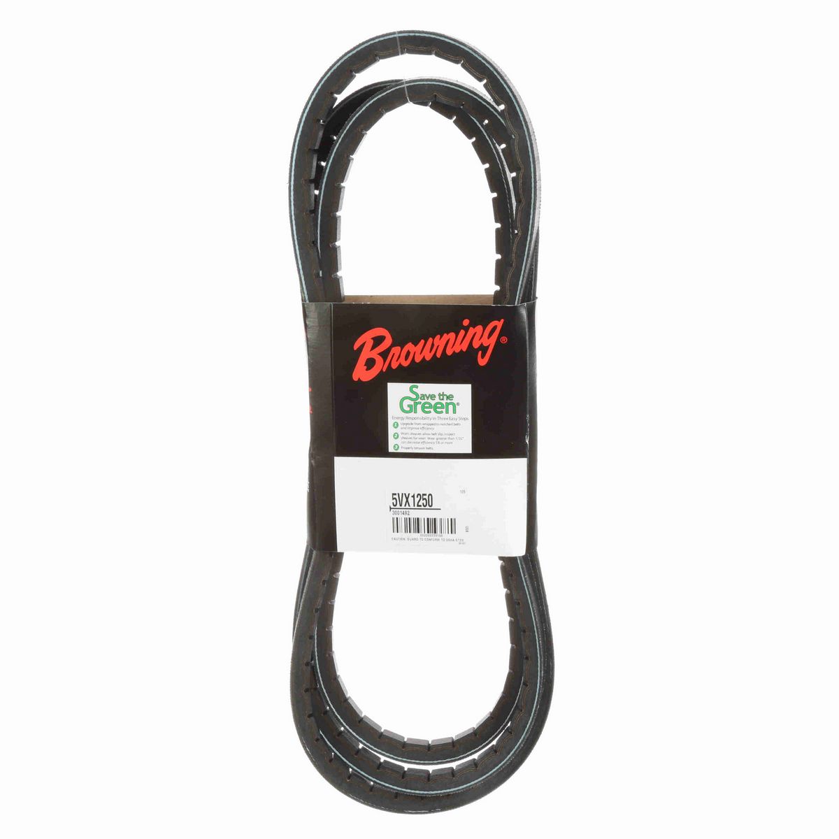 Browning EPDM Notched Belt 98% Efficient - 5VX1250
