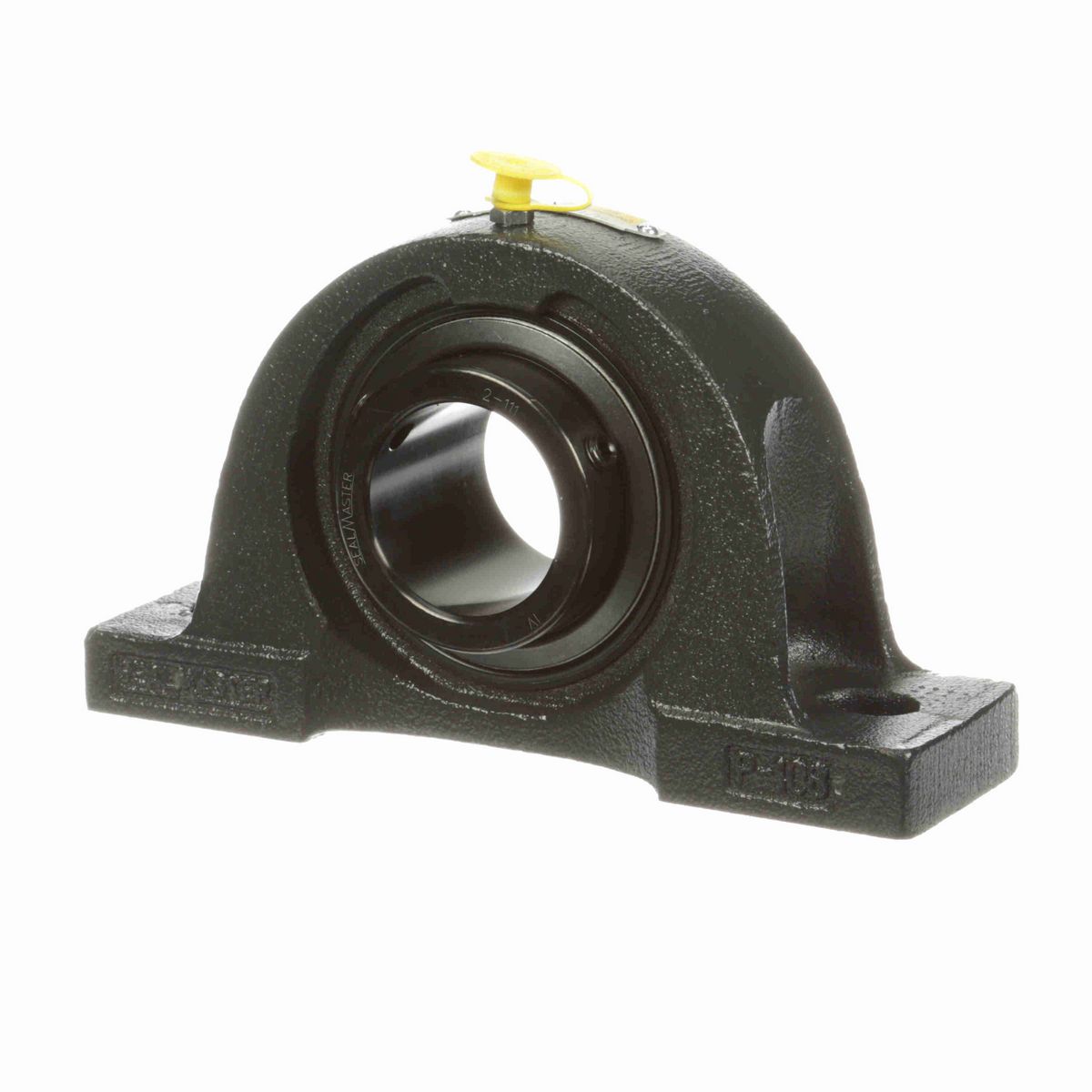 Sealmaster Mounted Cast Iron Two Bolt Pillow Block Ball Bearing - 52100 Bearing Steel, Black Oxided - Setscrew Lock - Air Handling Housing Fit, Noise Tested - NP-27 CXU