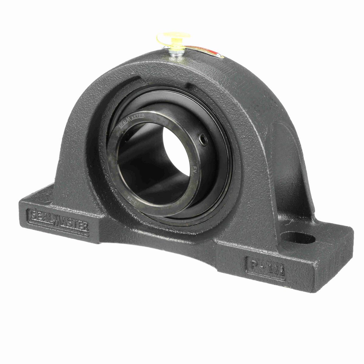 Sealmaster Mounted Cast Iron Two Bolt Pillow Block Ball Bearing - 52100 Bearing Steel, Black Oxided - Setscrew Lock - NP-36