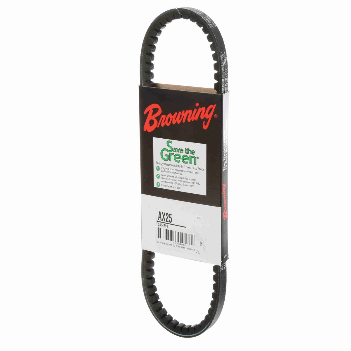 Browning EPDM Notched Belt 98% Efficient - AX25
