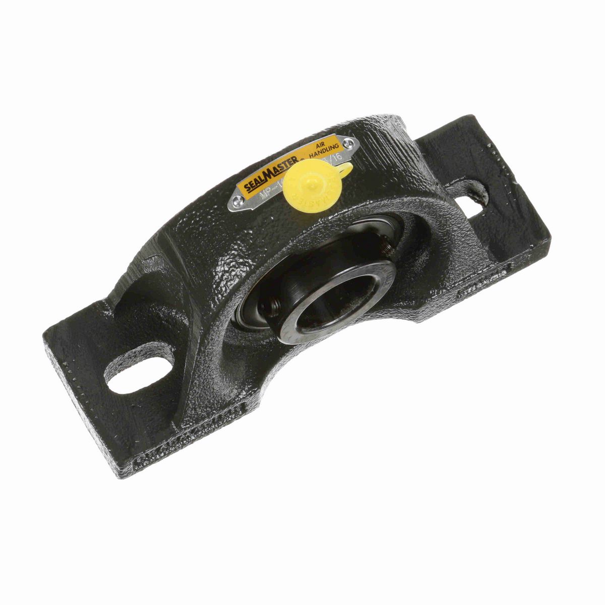 Sealmaster Mounted Cast Iron Two Bolt Pillow Block Ball Bearing - 52100 Bearing Steel, Black Oxided - Setscrew Lock - Air Handling Housing Fit, Noise Tested - MP-19 CXU