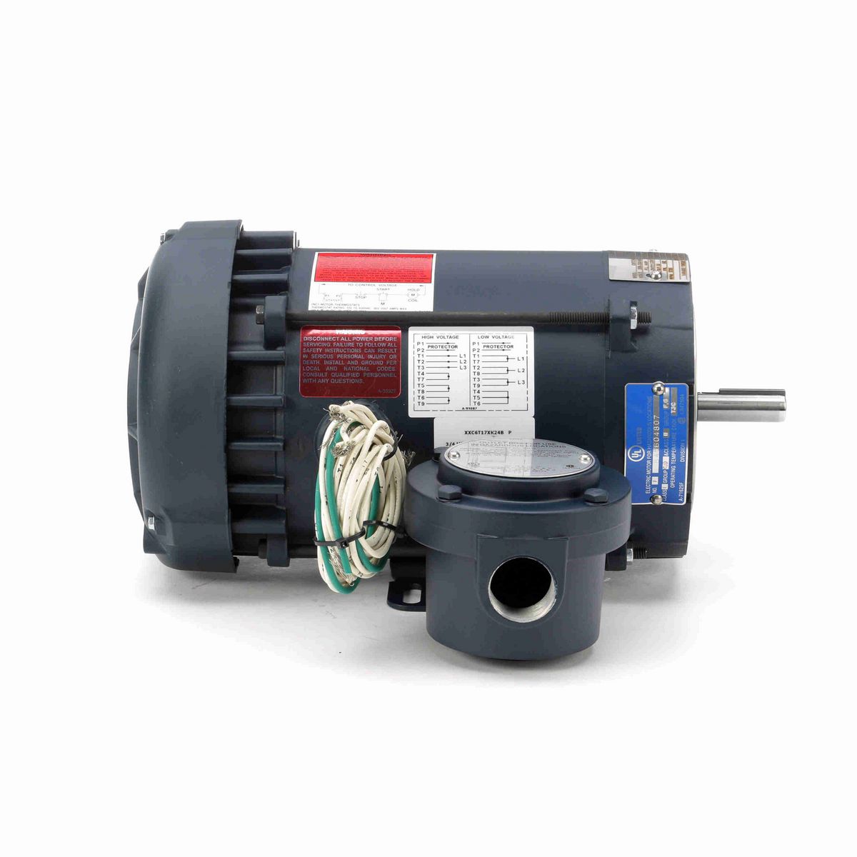 LEESON Explosion Proof Motor, 0.75 HP, 3 Ph, 60 Hz, 208-230/460 V, 1800 RPM, 56C Frame, EPFC - 116191.00