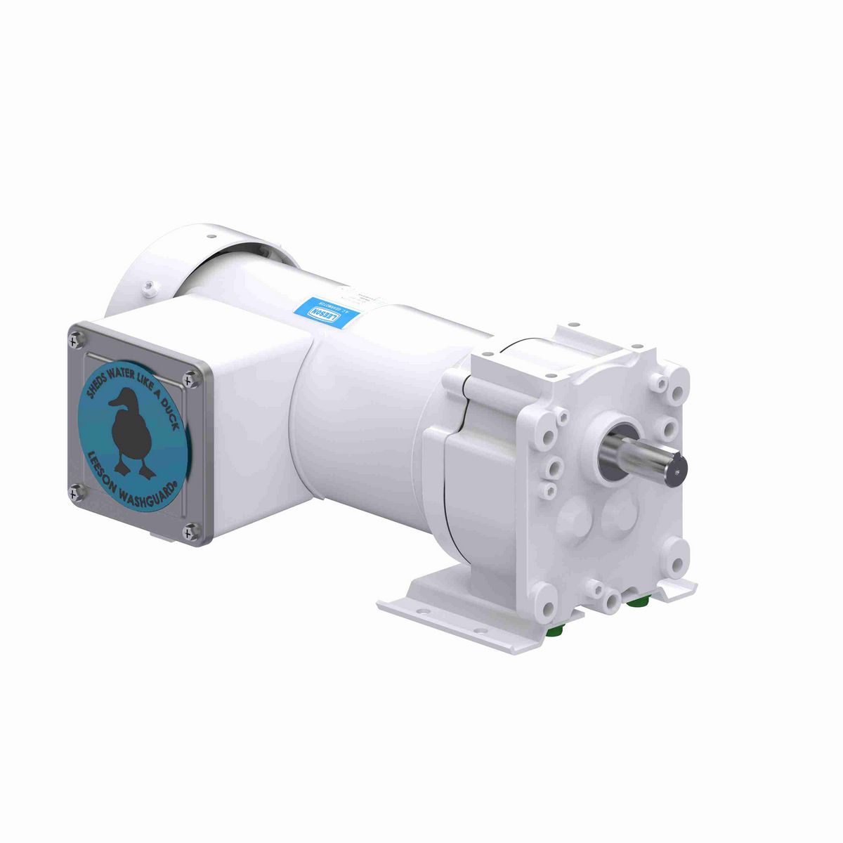 LEESON White Duck™ Parallel Shaft Gearmotor, 0.16 HP, 1 Ph, 60 Hz, 115 V, 16 RPM, 38 Frame, TEFC - M1145138.00