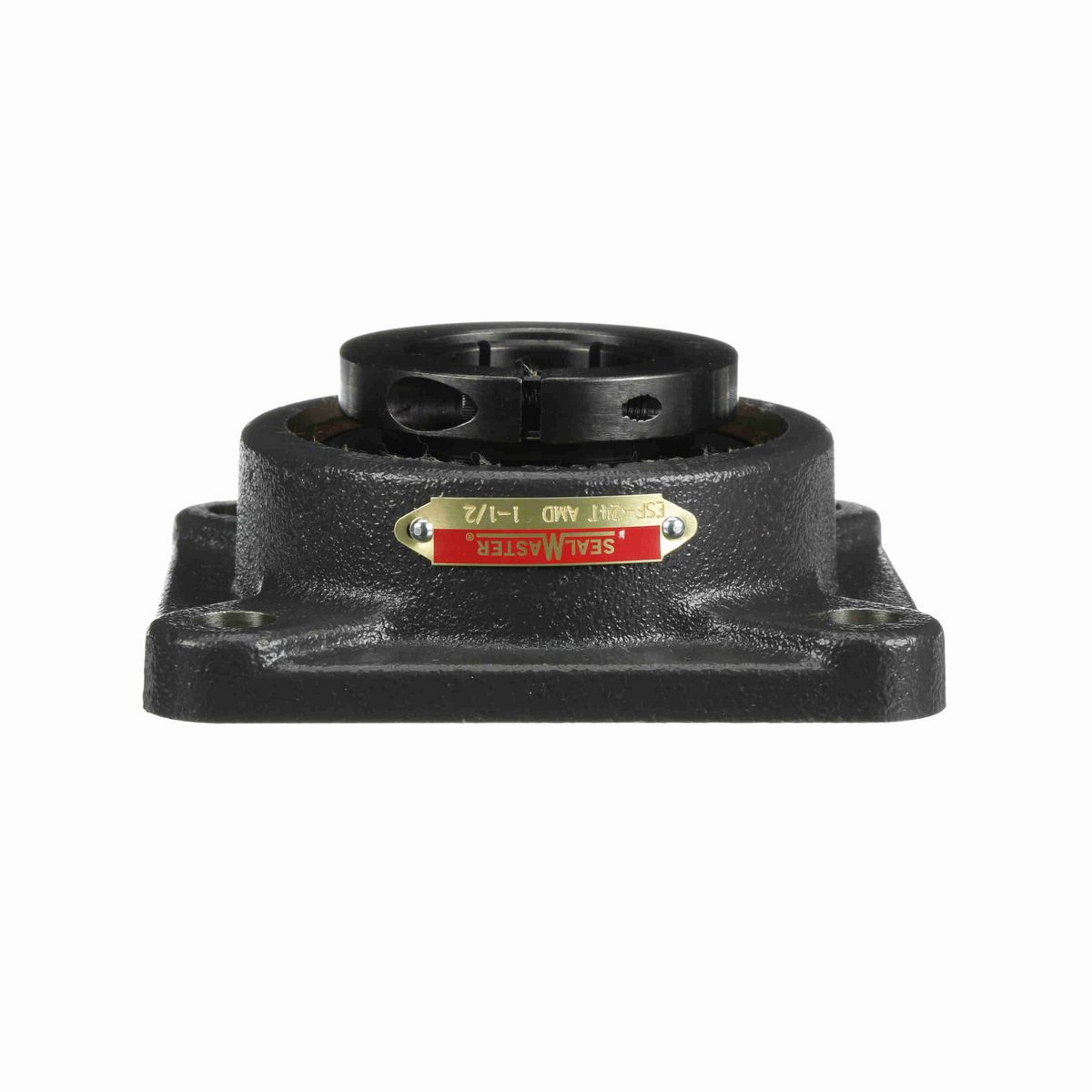Sealmaster Mounted Cast Iron Four Bolt Flange Ball Bearing - 52100 Bearing Steel, Black Oxided - Concentric Lock - High Temperature - ESF-24T AMD