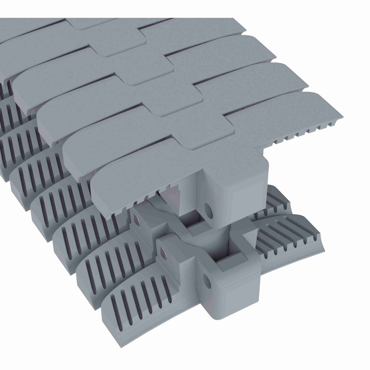 Rexnord 1050 FTLPC Side-flexing Solid Top, Material: Silver Platinum Series, Width: 4.5in, Pitch: 1in - 81429803
