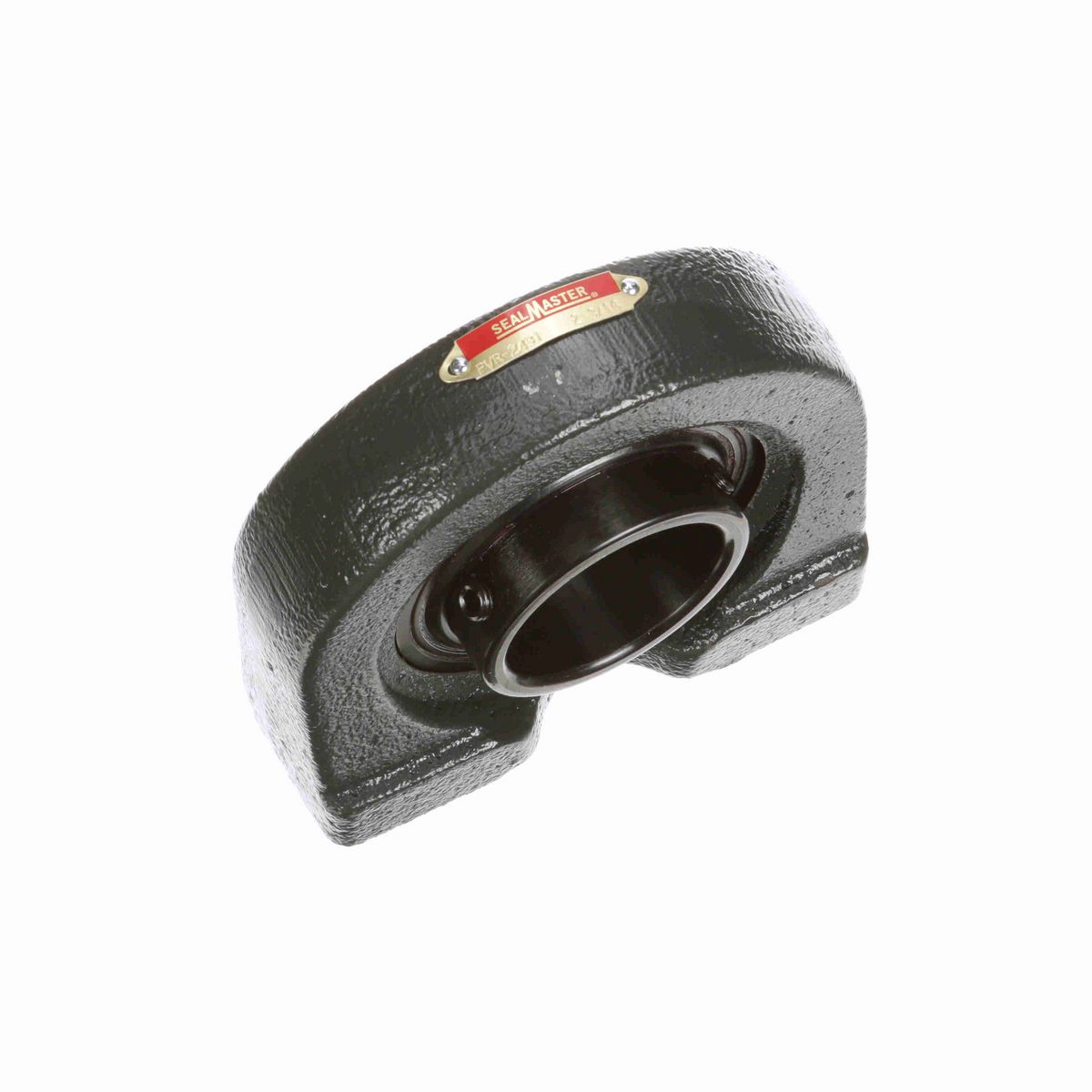 Sealmaster Mounted Cast Iron Tapped Base Pillow Block Ball Bearing - 52100 Bearing Steel, Black Oxided - Setscrew Lock - PVR-2431