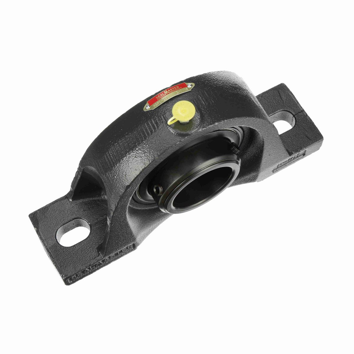 Sealmaster Mounted Cast Iron Two Bolt Pillow Block Ball Bearing - 52100 Bearing Steel, Black Oxided - Double Setscrew Lock - MSPD-39