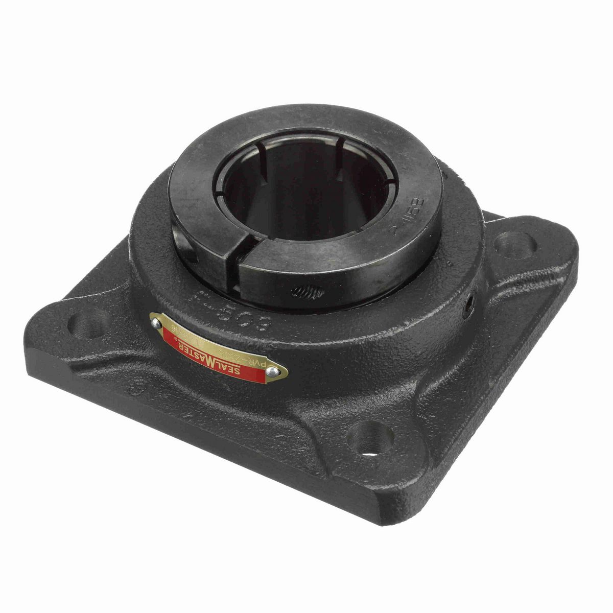 Sealmaster Mounted Cast Iron Four Bolt Flange Ball Bearing - 52100 Bearing Steel, Black Oxided - Concentric Lock - High Temperature - PVR-2535