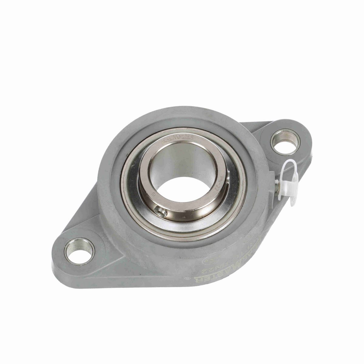 Sealmaster Mounted Composite Two Bolt Flange Ball Bearing - 52100 Bearing Steel, Phosphorus Nickel Coated - Setscrew Lock - Corrosion Resistant - CRFTC-PN22