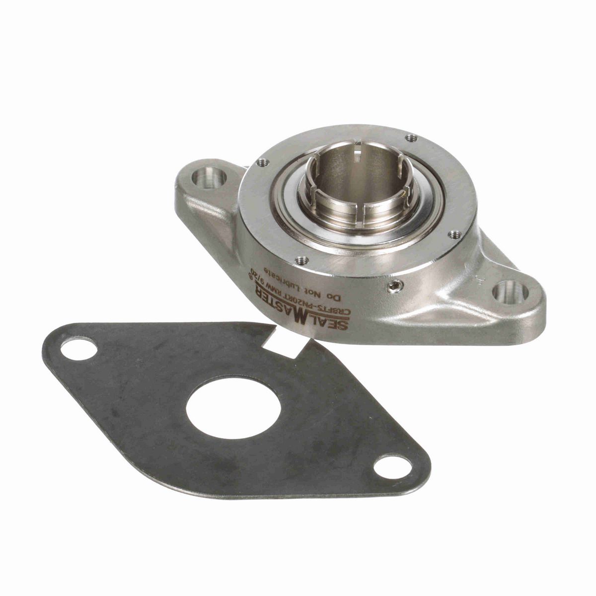 Sealmaster Mounted Stainless Steel Two Bolt Flange Ball Bearing - 52100 Bearing Steel, Phosphorus Nickel Coated - Concentric Lock - Corrosion Resistant - Reduced Maintenance - Lubed for Life - CRBFTS-PN20RT RMW