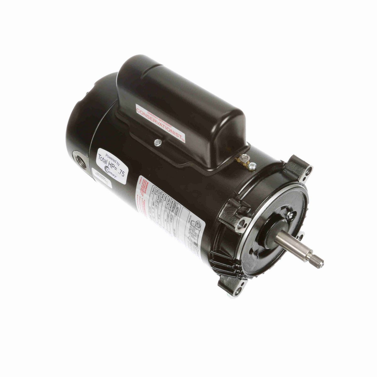 Century Pool Pump Motor, 0.75 HP, 1 Ph, 60 Hz, 115/230 V, 3600 RPM, 56J Frame, ODP - UCT1072V1