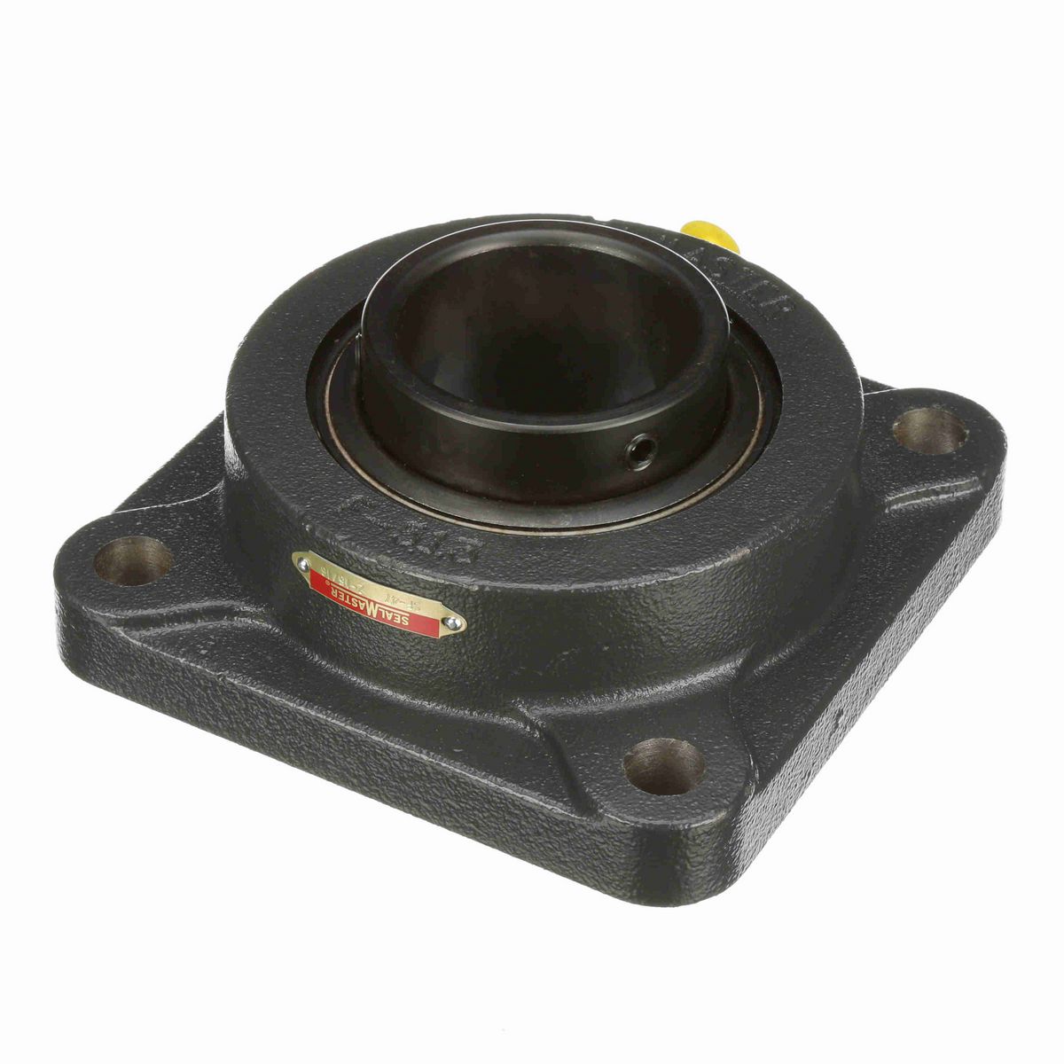 Sealmaster Mounted Cast Iron Four Bolt Flange Ball Bearing - 52100 Bearing Steel, Black Oxided - Setscrew Lock - SF-47