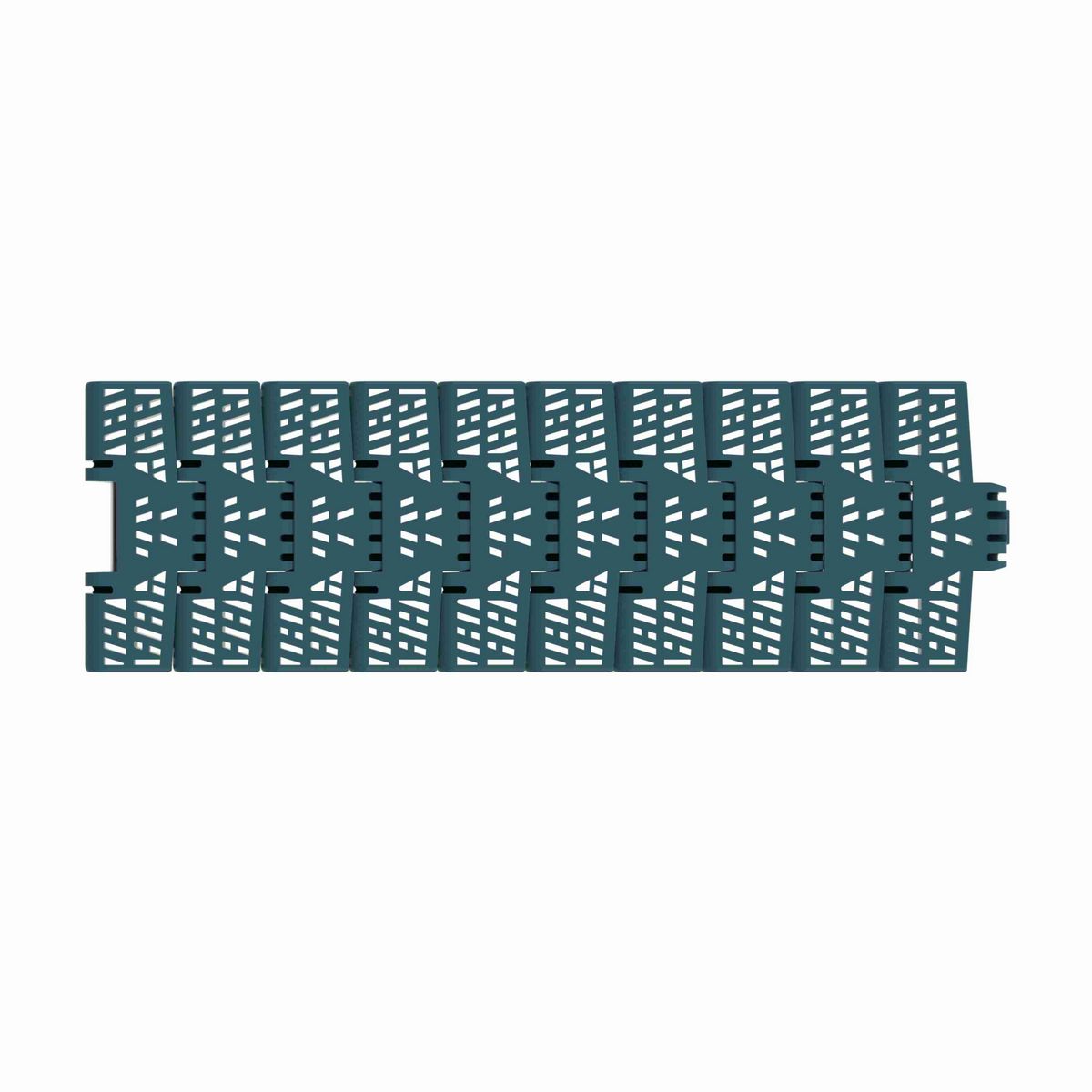Rexnord 1040FGM Side-flexing Flush Grid, Material: Green Low Friction Acetal, Width: 3.3in, Pitch: 1in - 10604583