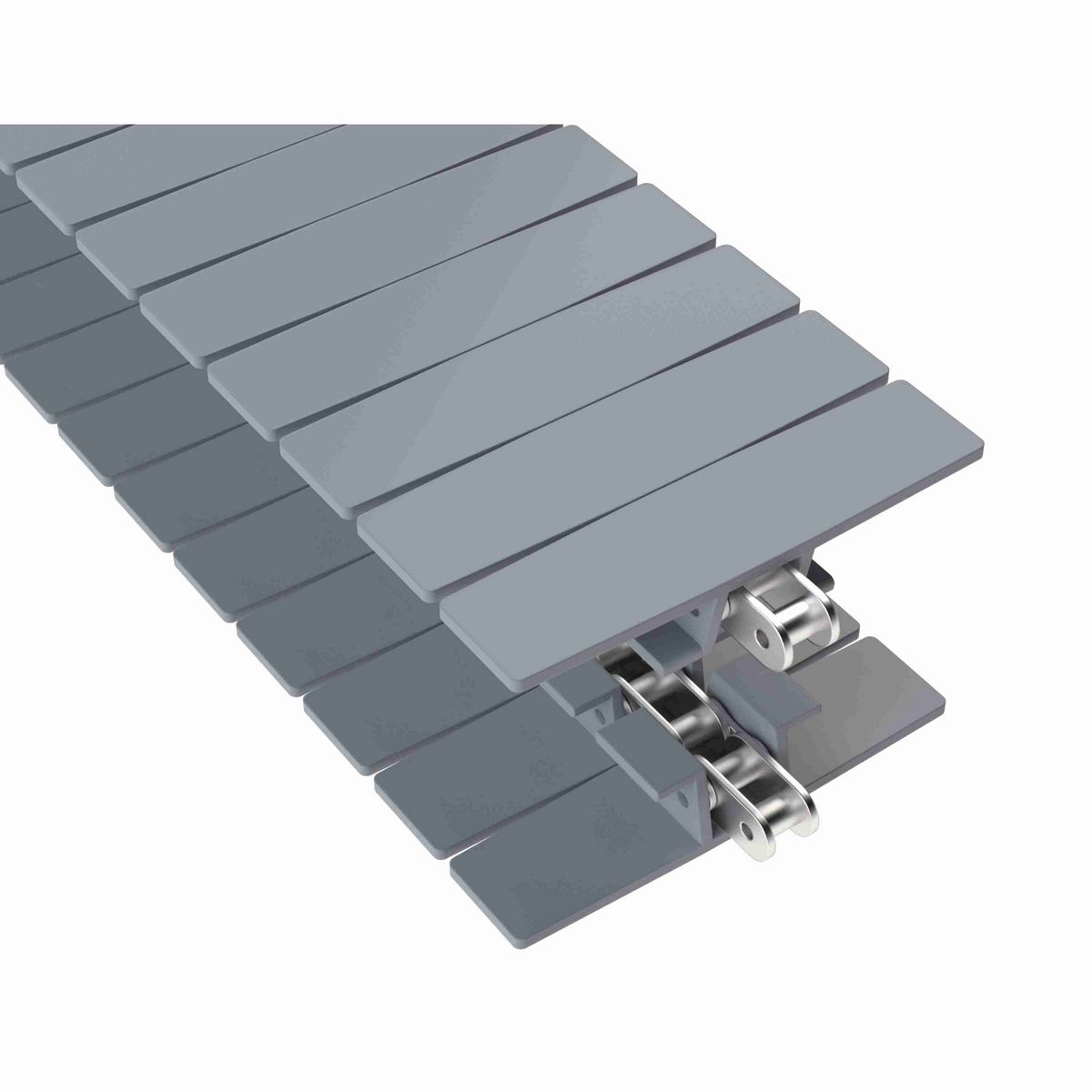 Rexnord 1873TAB Side-flexing Solid Top, Material: Silver Platinum Series, Width: 6in, Pitch: 1.5in - 10479435