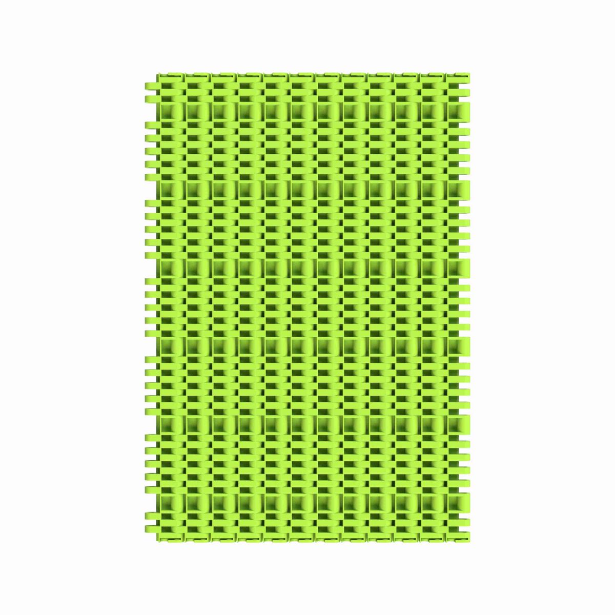 Rexnord 7705 Straight Running Solid Top, Material: Bright Lime-Green Dry PET Low Friction, Width: 12in, Pitch: 1in - 10523052