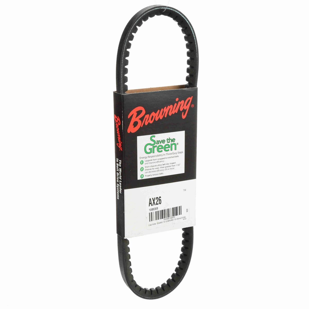 Browning EPDM Notched Belt 98% Efficient - AX26