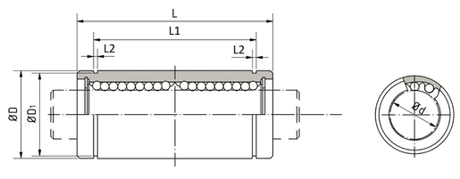 Шариковая направляющая втулка закрытого типа SNR BBES8LAUU