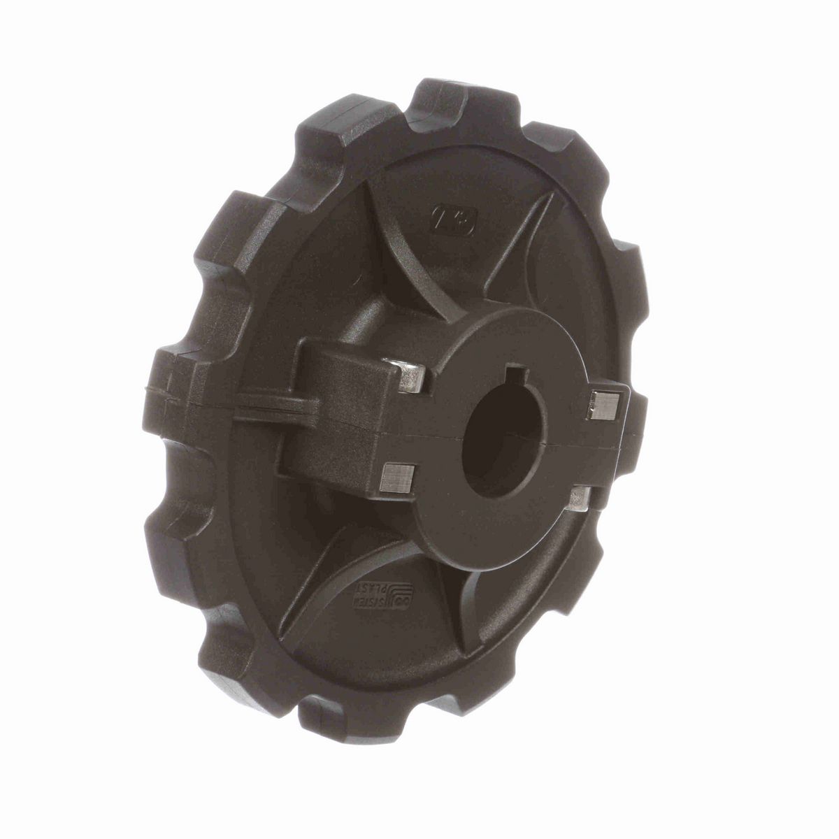 System Plast 880 Series Split Molded Sprocket with 12 Teeth, a 1in Round Shaft-Ready Bore and Setscrew - 880-12R1-DS-SS