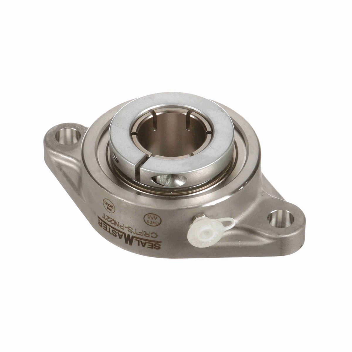 Sealmaster Mounted Stainless Steel Two Bolt Flange Ball Bearing - 52100 Bearing Steel, Phosphorus Nickel Coated - Concentric Lock - Corrosion Resistant - CRFTS-PN22T