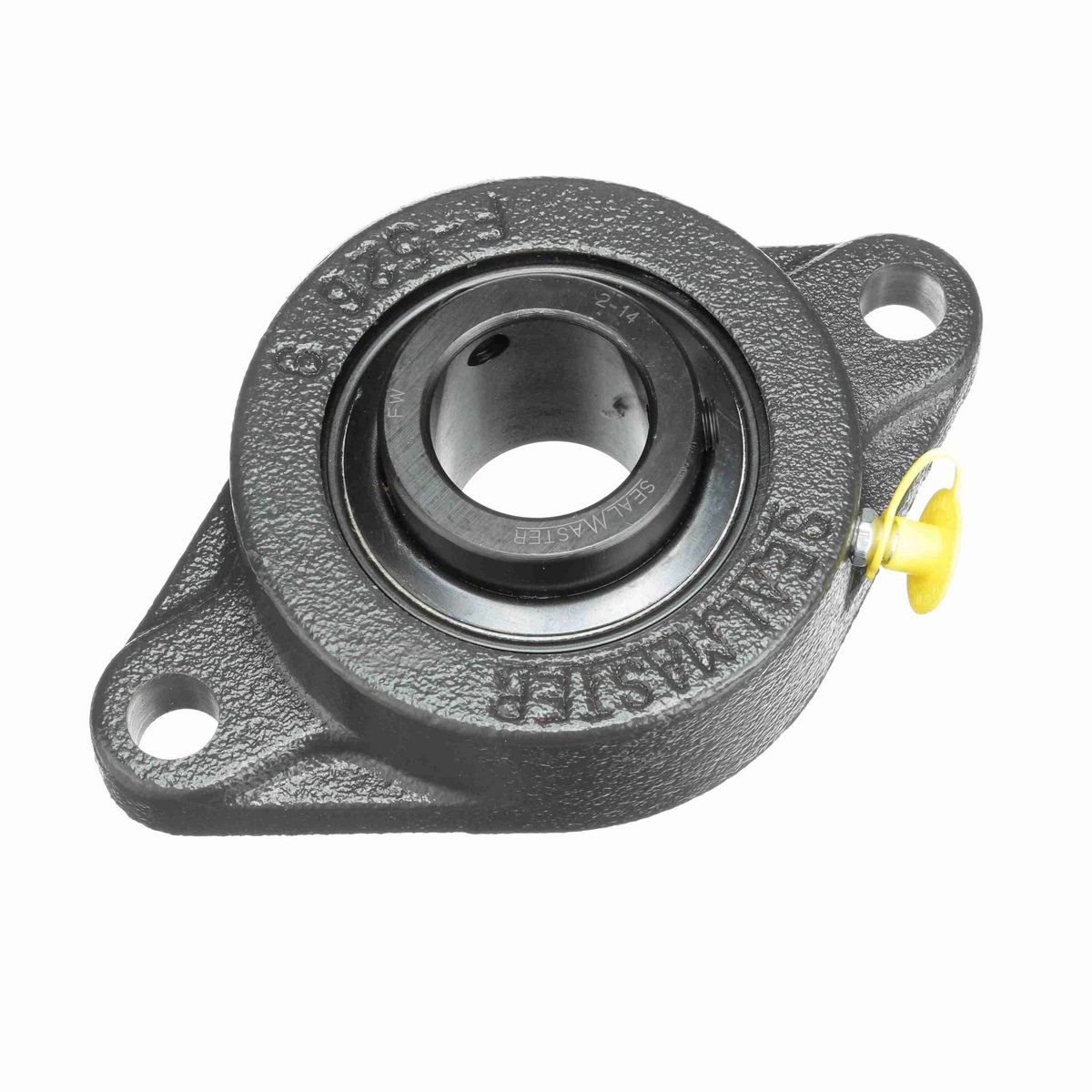Sealmaster Mounted Cast Iron Two Bolt Flange Ball Bearing - 52100 Bearing Steel, Black Oxided - Setscrew Lock - SFT-20