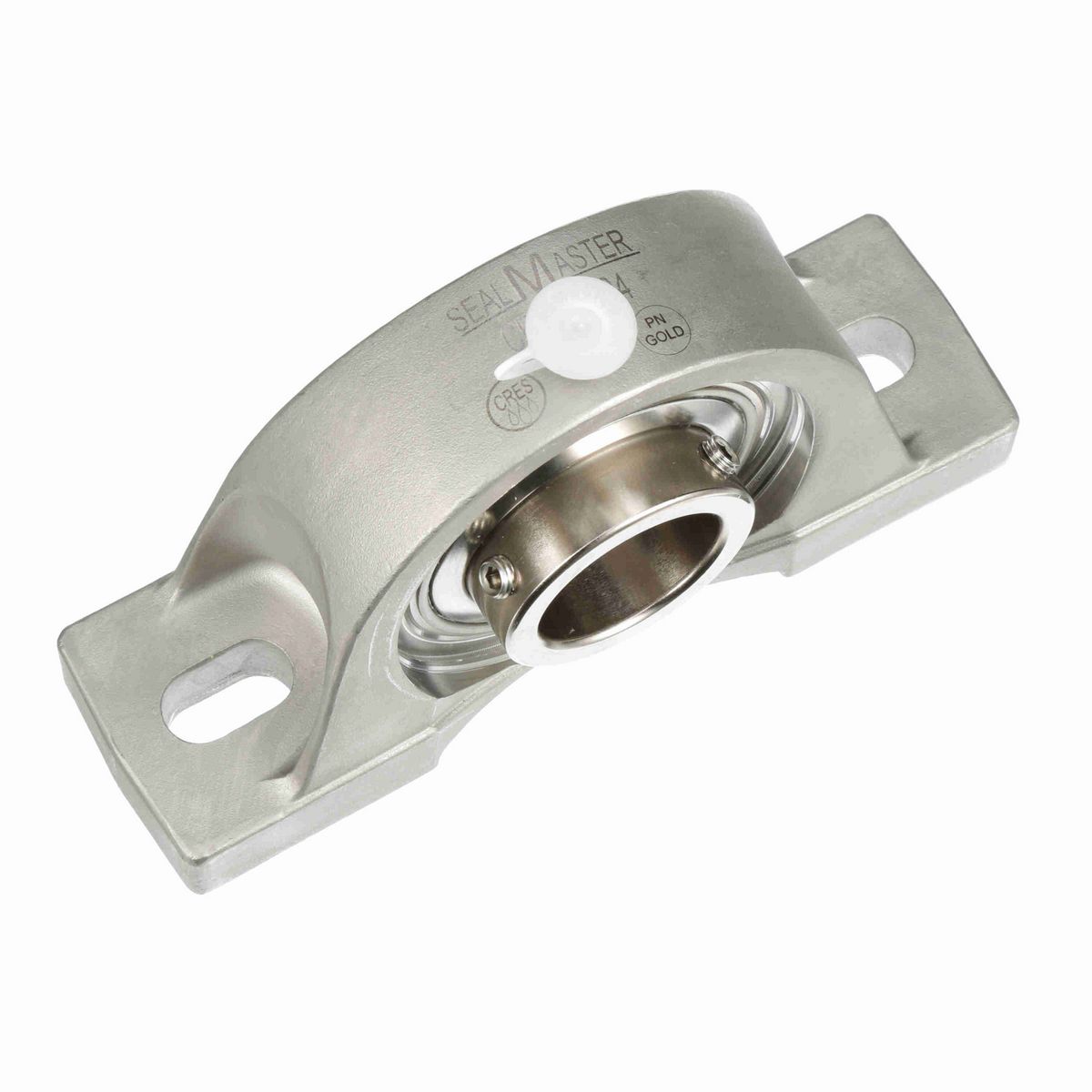 Sealmaster Mounted Stainless Steel Two Bolt Pillow Block Ball Bearing - 52100 Bearing Steel, Phosphorus Nickel Coated - Setscrew Lock - Corrosion Resistant - CRPS-PN24
