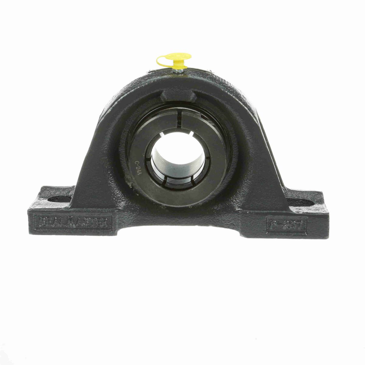Sealmaster Mounted Cast Iron Two Bolt Pillow Block Ball Bearing - 52100 Bearing Steel, Black Oxided - Concentric Lock - SP-24T