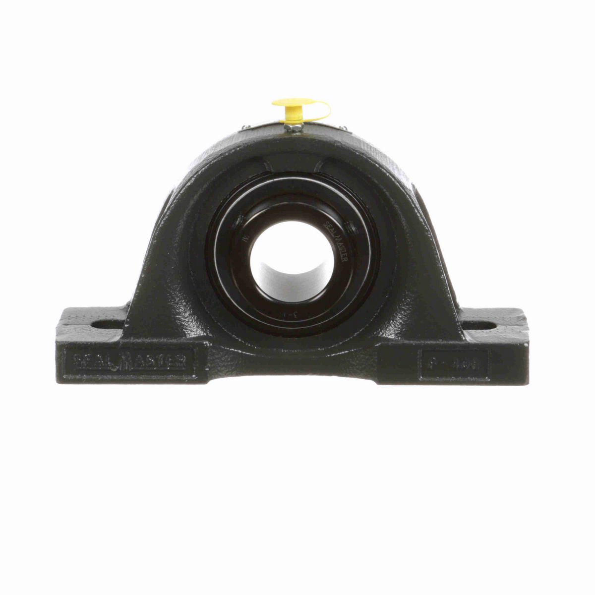Sealmaster Mounted Cast Iron Two Bolt Pillow Block Ball Bearing - 52100 Bearing Steel, Black Oxided - Setscrew Lock - MP-22