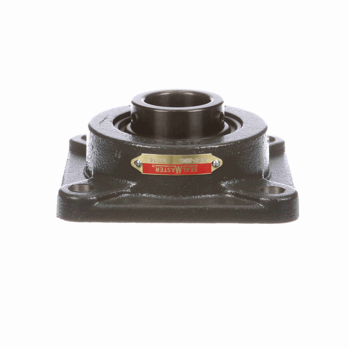 Sealmaster Mounted Cast Iron Four Bolt Flange Ball Bearing - 52100 Bearing Steel, Black Oxided - Setscrew Lock - MSF-23C