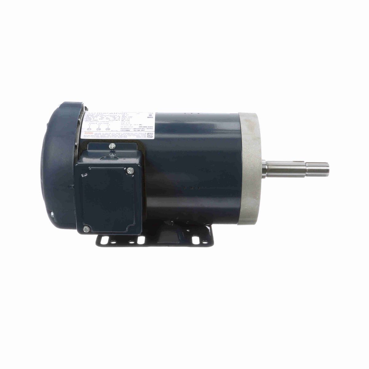 LEESON Close-Coupled Pump Motor, 1 HP, 3 Ph, 60 Hz, 575 V, 1800 RPM, 143JM Frame, TEFC - GT3201