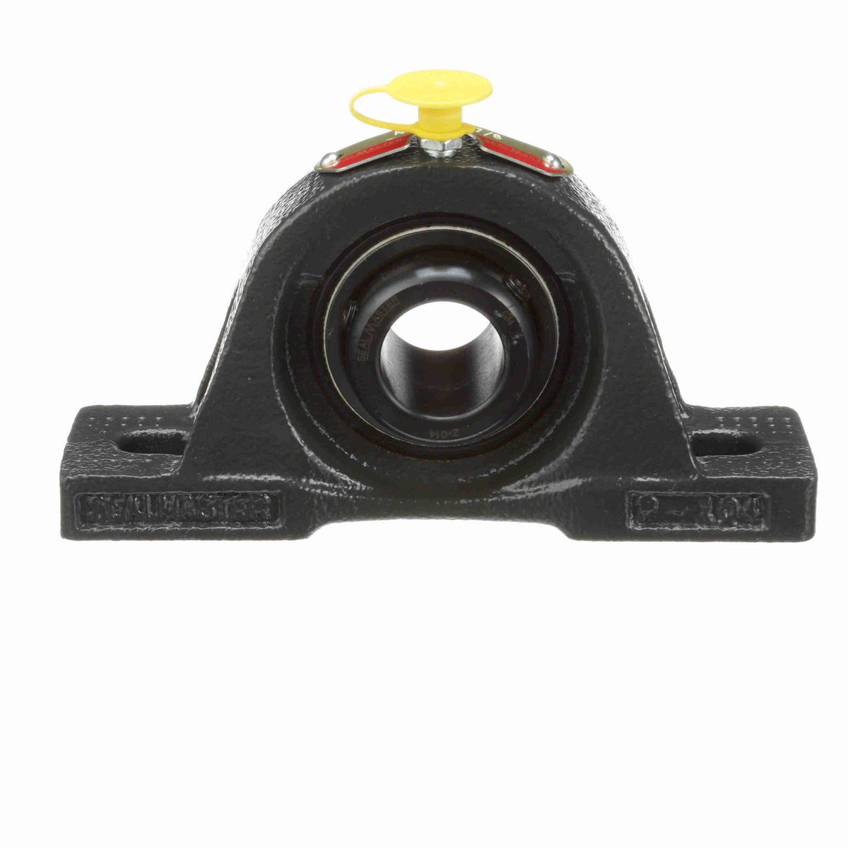 Sealmaster Mounted Cast Iron Two Bolt Pillow Block Ball Bearing - 52100 Bearing Steel, Black Oxided - Setscrew Lock - NP-14